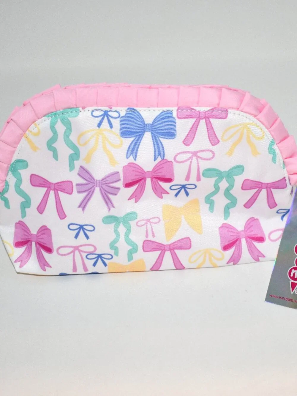 Iscream Girls Pretty Bows Large Oval Cosmetic Bag in Multi #810-2311 NWT Details